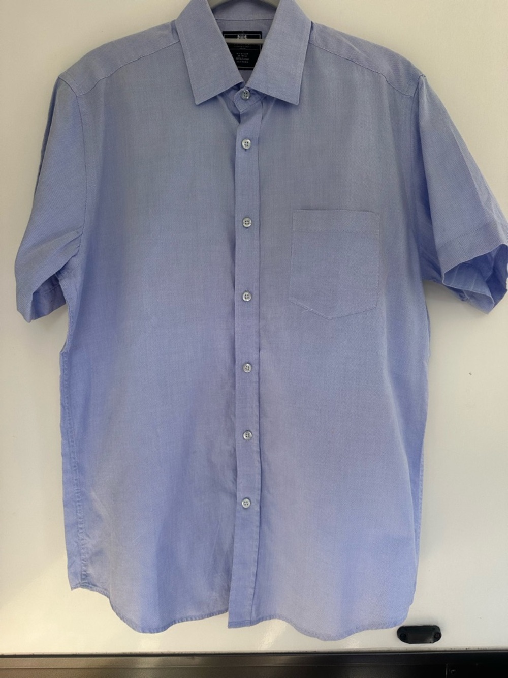 Hawes & Curtis Men's Casual Short-Sleeve Button-Down Shirt in Pale Blue